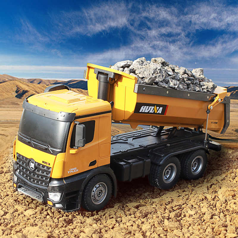 Huina 1573 RTR 2.4GHz 10 Channel 1:14 Remote Control RC Truck Dump Self-discharging Metal Auto