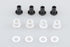 THE White Mounting Hardware set for One-Piece CNC Shock Cap. (4pcs, plastic shim and bushing, steel bushing) - RACERC