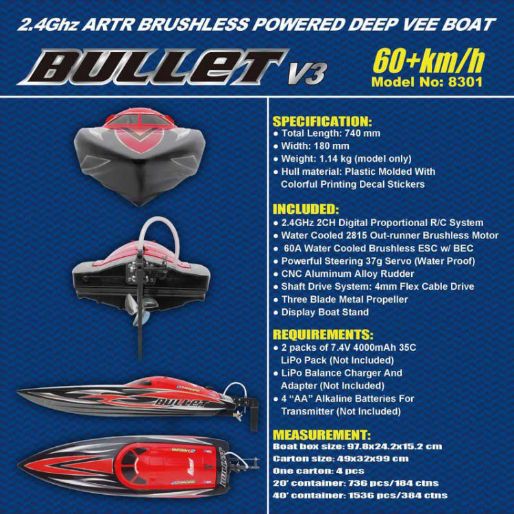 JOYSWAY Bullet Off-shore V3 BL ARTR 2.4G w/o Batteries & Charger
