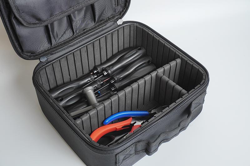 260X230X95MM HARD FRAME TOOL/CHARGER BAG/EQUIPMENT CASE (W/PARTITION PLATES & PARTS BOX)