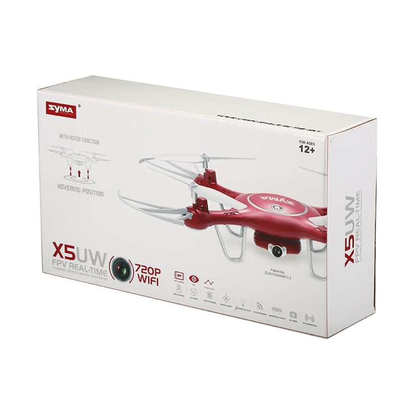 Syma X5UW Wifi FPV 720P HD Camera Quadcopter Drone with Flight Plan Route App Control & Altitude Hold Function - RACERC