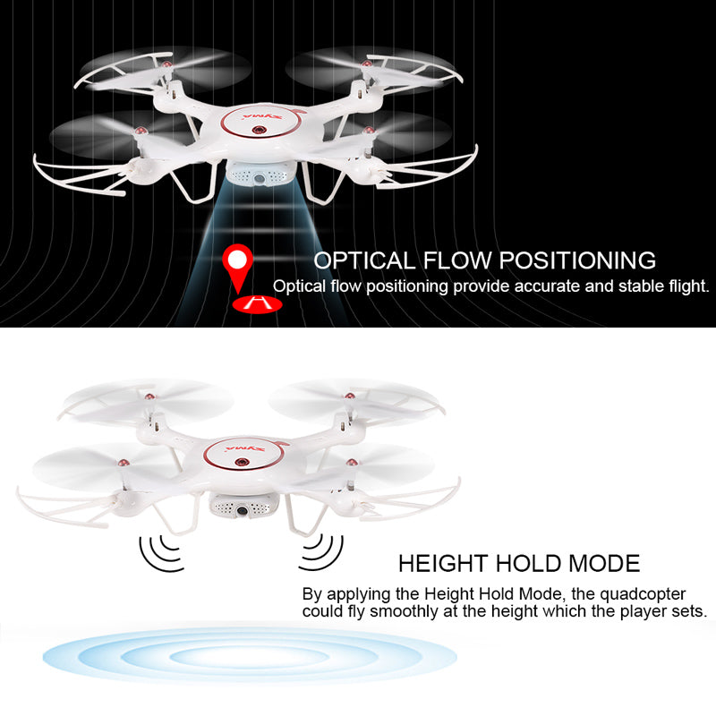 Syma X5UW-D Wifi FPV Adjustable 720P HD Camera RTF Optical Flow Positioning Altitude Hold Quadcopter - RACERC