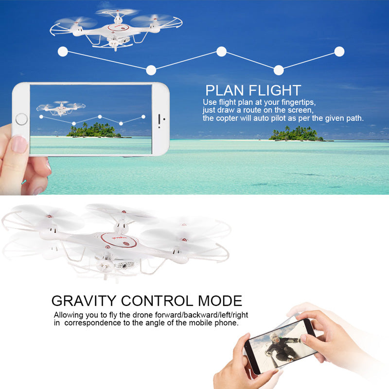 Syma X5UW-D Wifi FPV Adjustable 720P HD Camera RTF Optical Flow Positioning Altitude Hold Quadcopter - RACERC