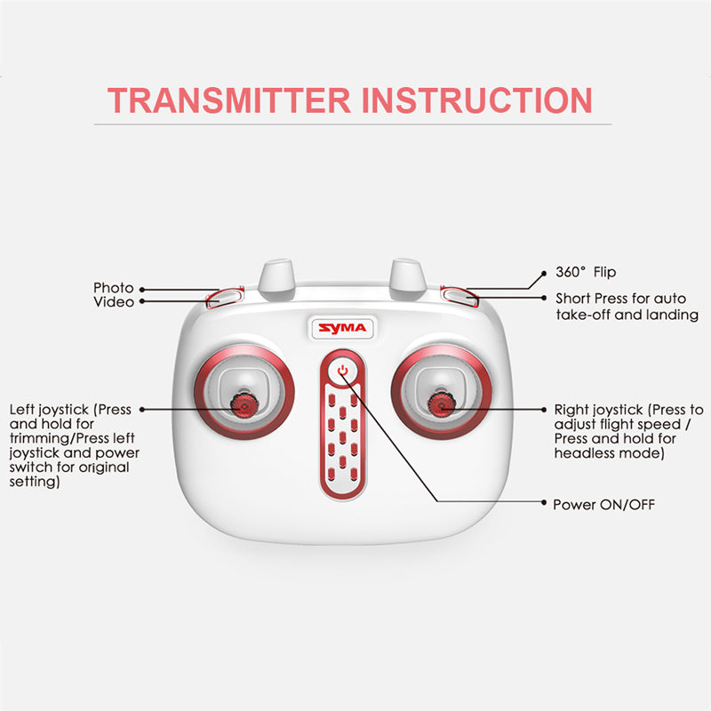 Syma X5UW-D Wifi FPV Adjustable 720P HD Camera RTF Optical Flow Positioning Altitude Hold Quadcopter - RACERC