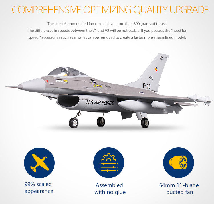 F16 V2 EPO 64mm EDF 730mm PnP