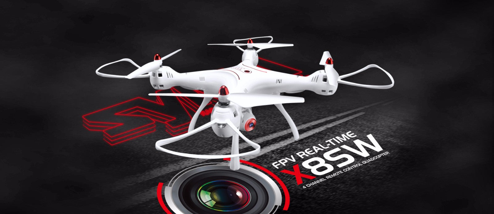 SYMA X8SW WIFI FPV With 720P HD Camera Altitude Hold Mode 2.4G 6Aixs Gyro RC Quadcopter RTF - White - RACERC