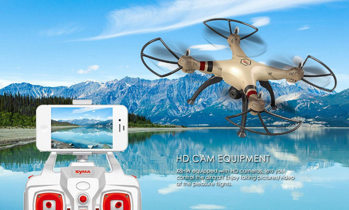 Syma X8HW WIFI FPV With 1MP HD Camera 2.4G 4CH 6Axis Altitude Hold RC Quadcopter RTF - RACERC