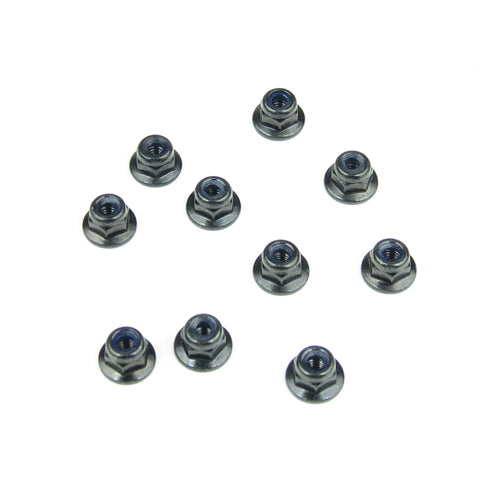 TKR1211 – M3 Locknuts (flanged, black, 10pcs) - RACERC