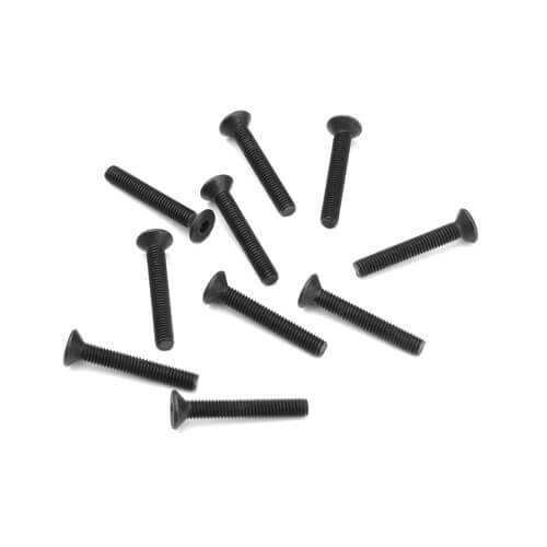 TKR1329 – M3x20mm Flat Head Screws (black, 10pcs) - RACERC