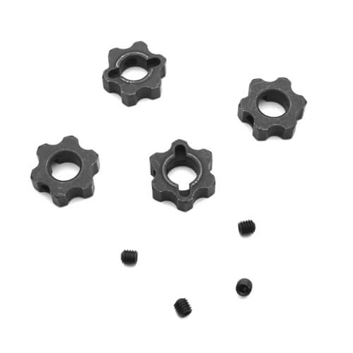 TKR5571M – Wheel Hexes (steel w/ set screw, lightened, 12mm, SCT410/SL) - RACERC