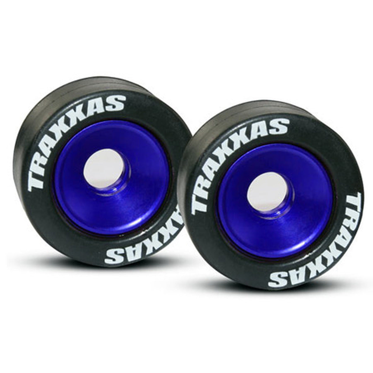 Traxxas Aluminum Wheelie Bar Wheels Blue (2) | Racerc
