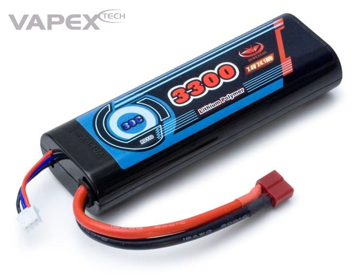 Li-Po Battery 7,4V 3300mAh 30C T-connector - RACERC
