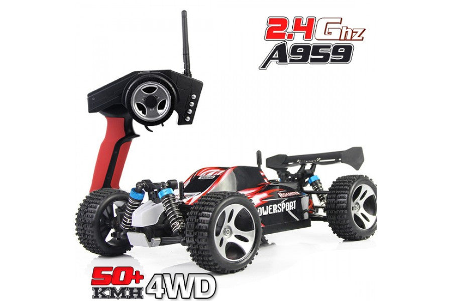 Wltoys A959 Vortex 1/18 2.4G 4WD Electric RC Car Off-Road Independent Suspension Buggy RTR - RACERC