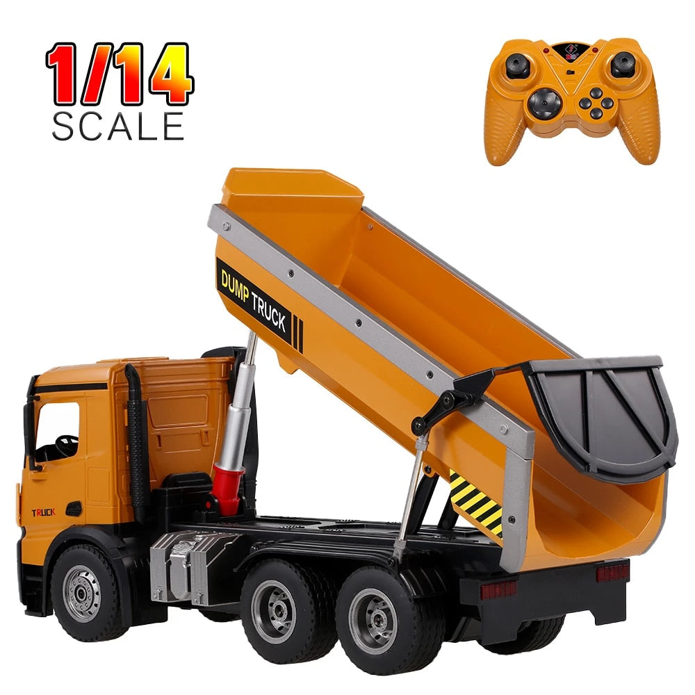Wltoys 14600 2.4Ghz 1/14 Scale RC Dump Truck RC Construction Vehicle Toy with LED Lights and Simulation Sound