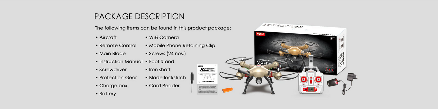 Syma X8HW WIFI FPV With 1MP HD Camera 2.4G 4CH 6Axis Altitude Hold RC Quadcopter RTF - RACERC
