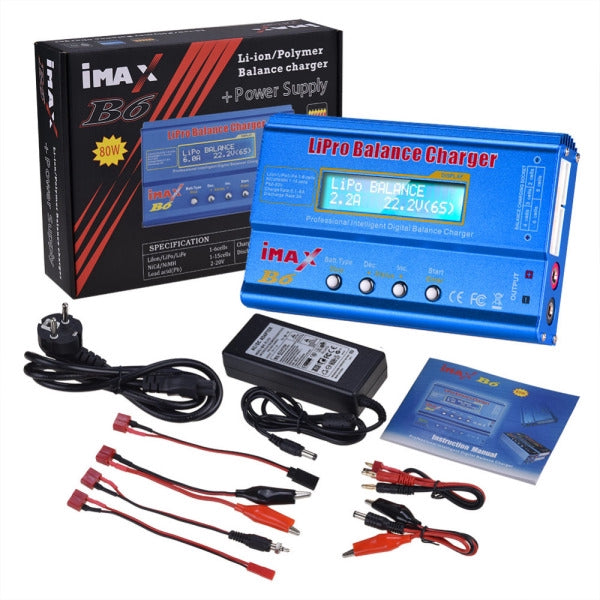 iMAX B6 80W 6A Lipo Battery Balance Charger with Power Supply Adapter - EU Plug