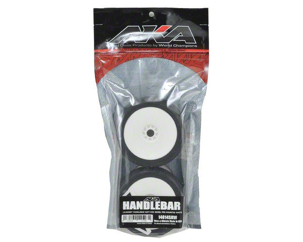 AKA Racing Handlebar 1/8 Buggy Tires (2) (Pre-Mounted) (White) (Soft) - RACERC