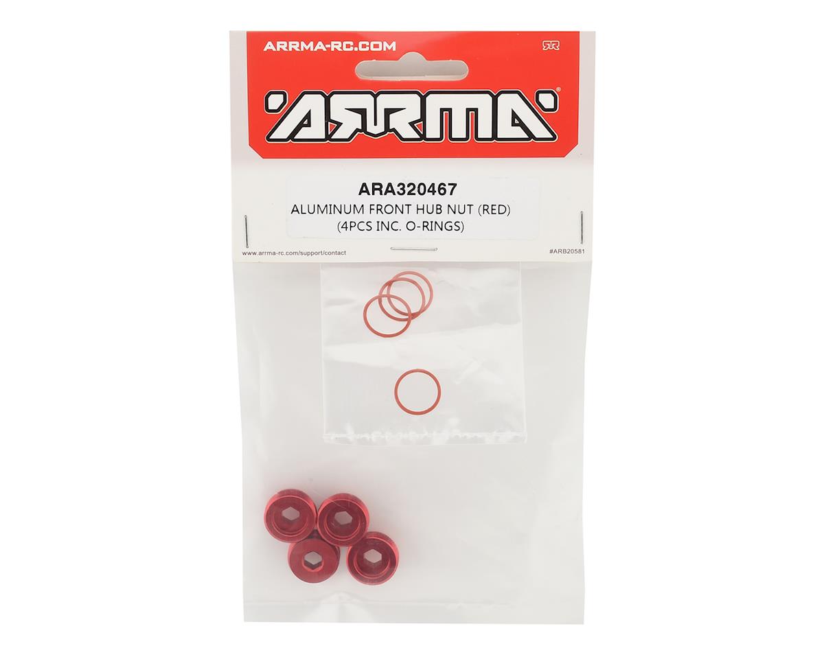 Arrma Aluminum Front Hub Nut Red (4) | Αλουμινένια Παξιμάδια Τροχών