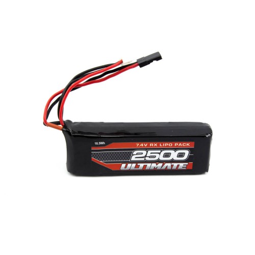 ULTIMATE 7.4v. 2500mAh LiPo FLAT RECEIVER BATTERY PACK JR - RACERC