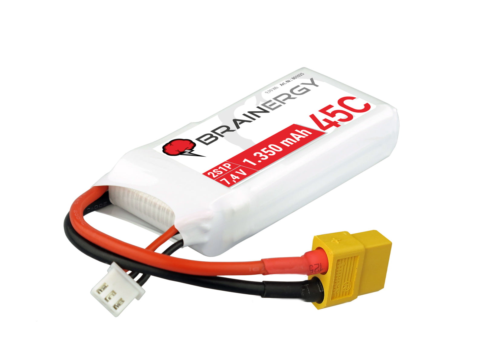 BRAINERGY LiPo battery 2s1p 7.4V 1350 mAh 45C XT60