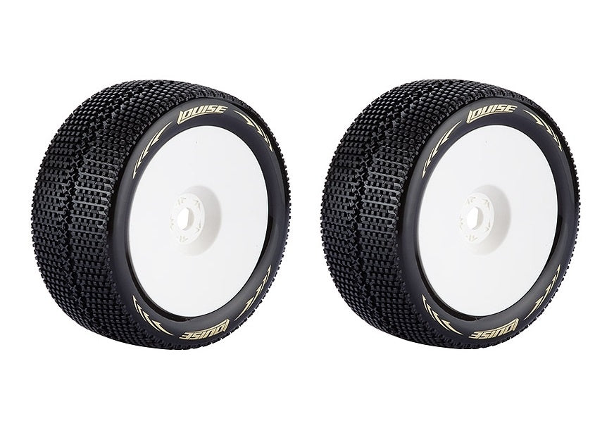 Louise T-Turbo 1:8 Truggy Tires - 0 Offset White Rim - Soft (2)