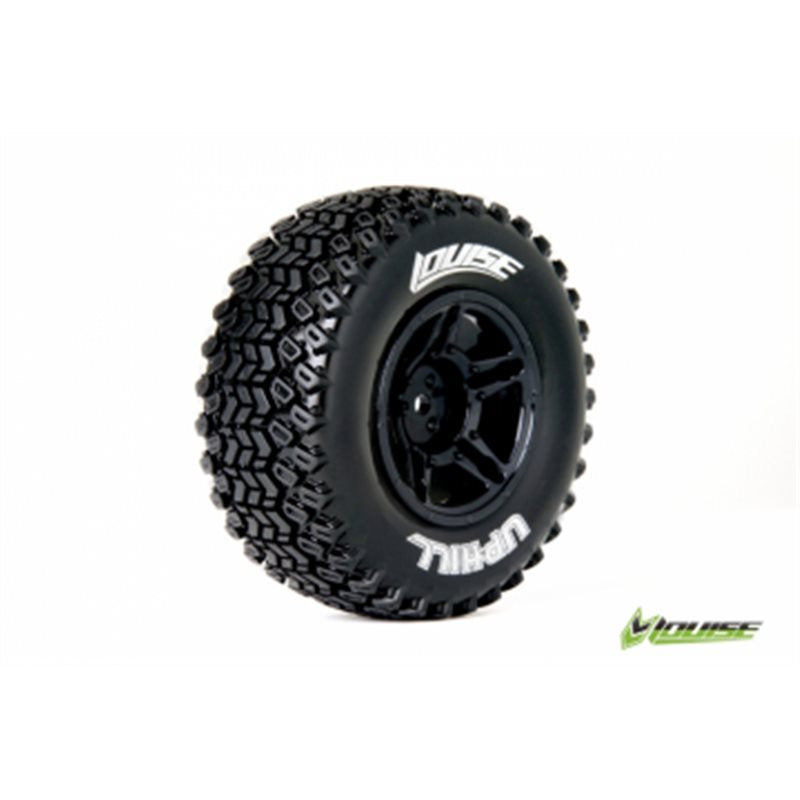 Louise RC - SC-HUMMER - 1-10 Short Course Tire Set - Mounted - Soft - Black Wheels - Hex 12mm - SLASH 2WD Rear - SLASH 4X4 F/R - L-T3224SBTR
