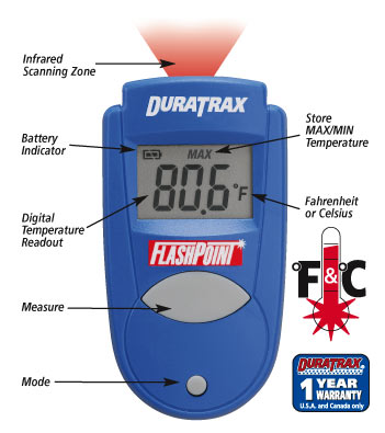 DuraTrax FlashPoint Infrared Temp Gauge DTXP3100 - RACERC
