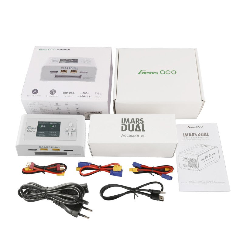 NEW GensAce Imars Dual Channel AC200W/DC300Wx2 Smart Balance RC Charger