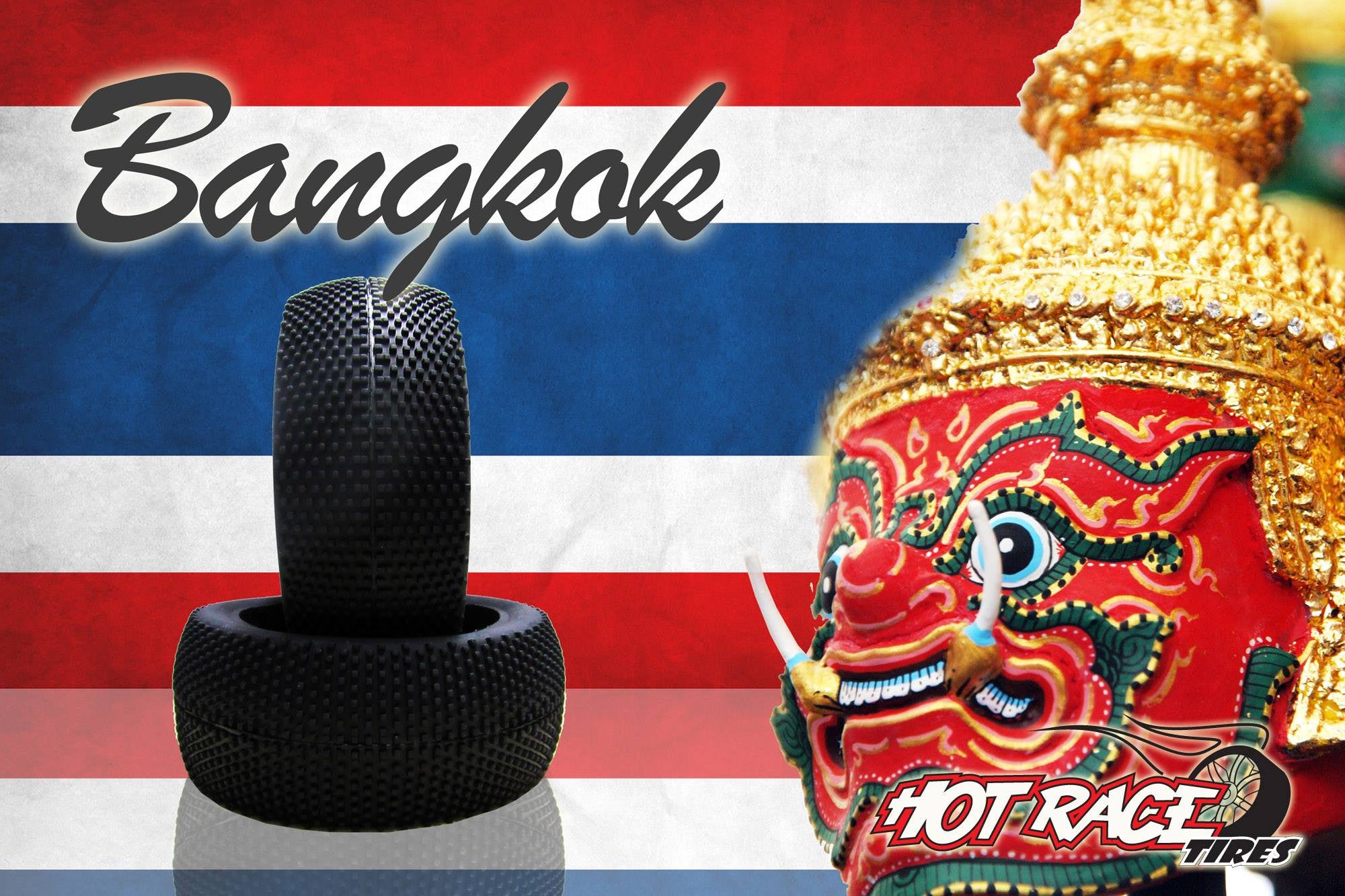 Hot Race 1/8 Buggy Tire BANGKOK Pre Glued - RACERC