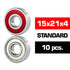 15x21x4mm "HS" HYBRID SEALS BEARING SET (10pcs.) - RACERC