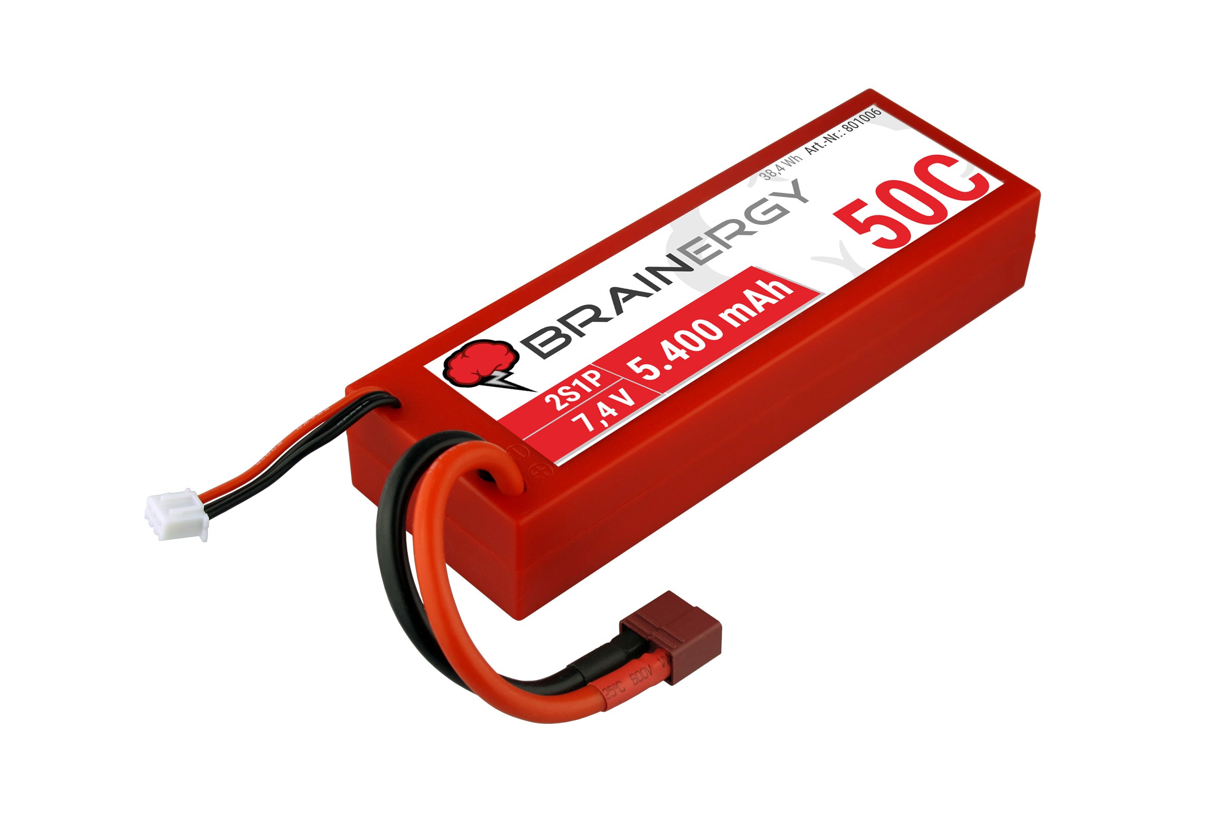BRAINERGY LiPo battery 2s1p 7.4V 5400mAh 50C Deans hardcase