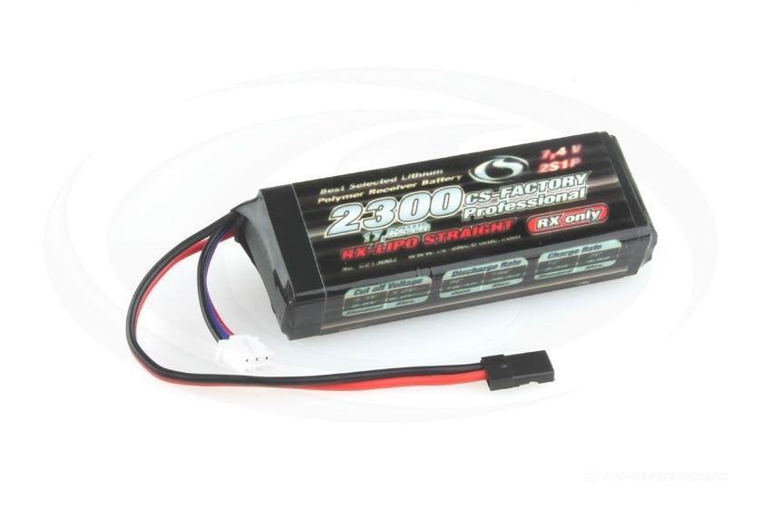 Lipo 7,4V 2300mAh RX-Pack, Straight 2/3A - RACERC