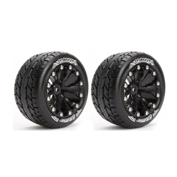 Louise LT3208BH ST-Rocket 2.8" Tire - Traxxas Bead Sport/Black 1/2 Offset Rim (2pcs) 1/10
