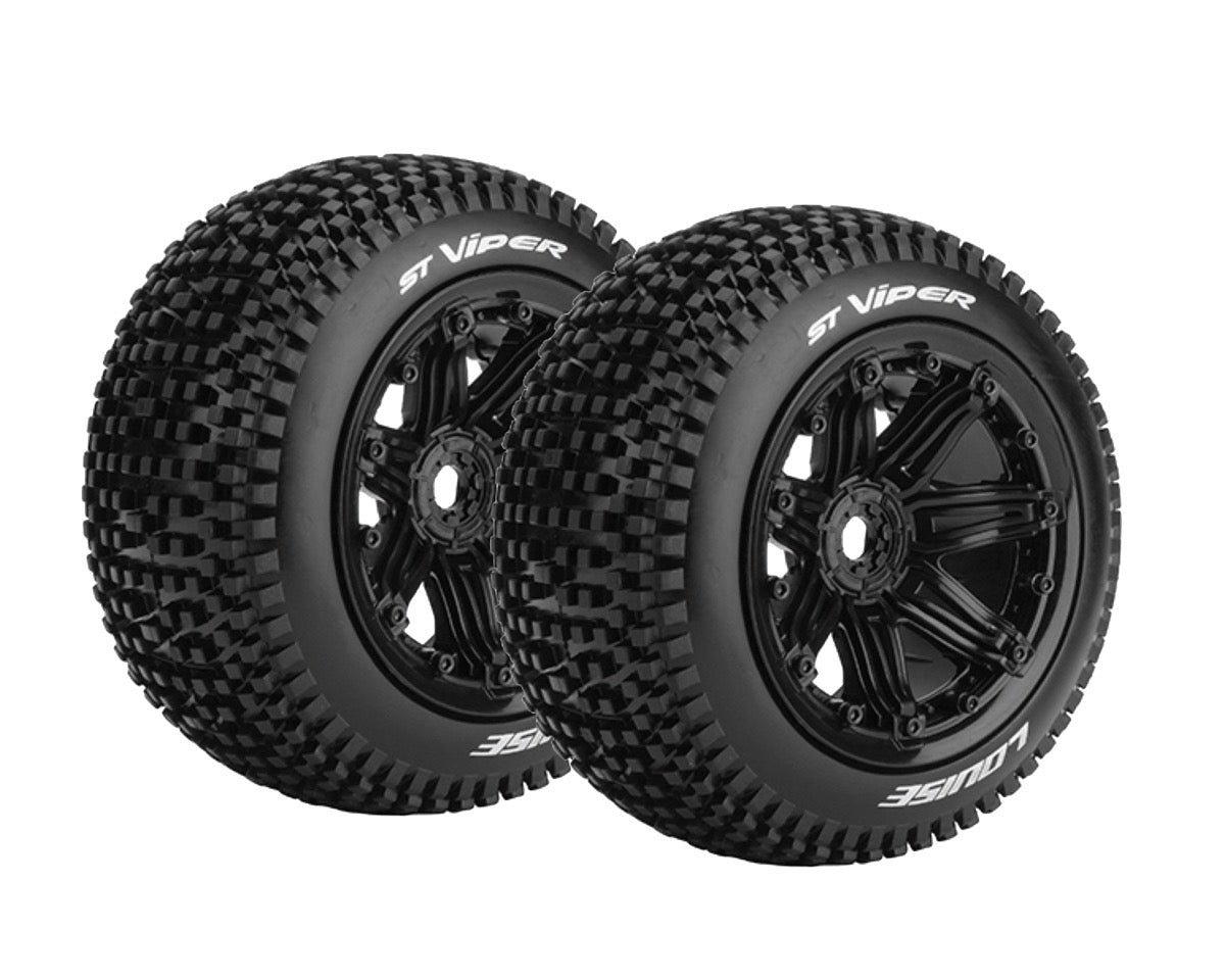 Louise Tires & Wheels ST-VIPER 1/8 Truck (Beadlock) Black (2) LT3289B