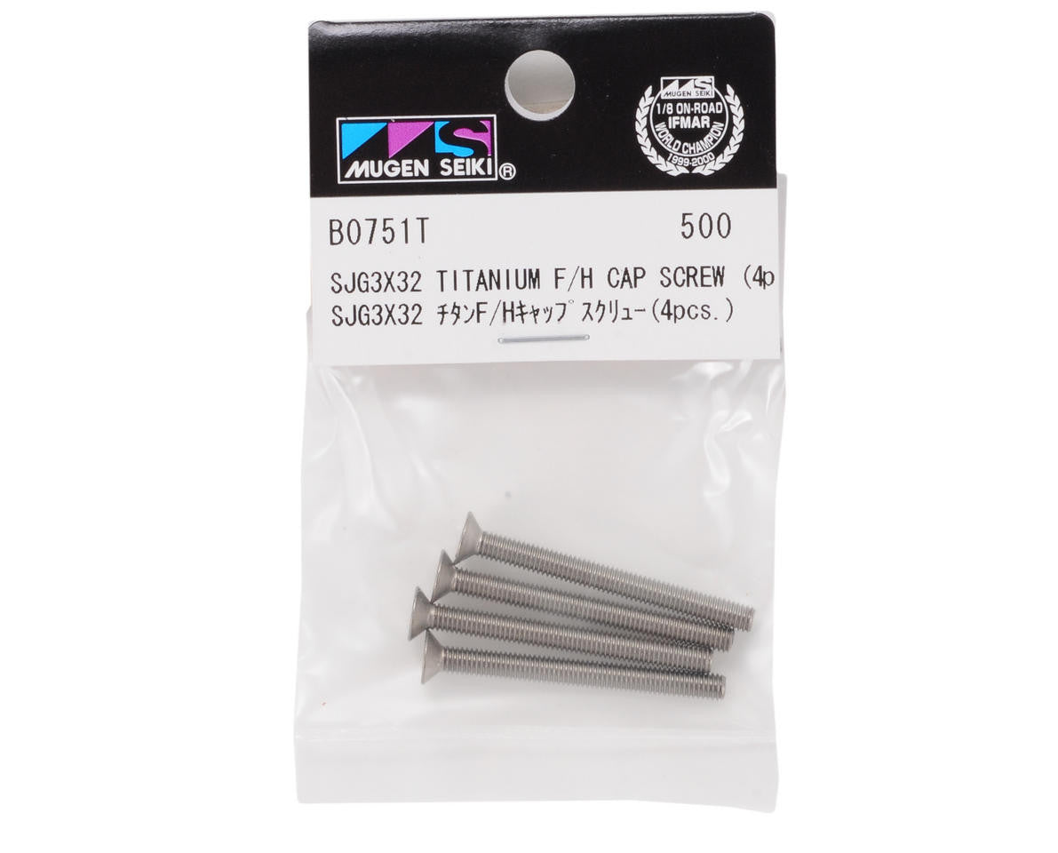 Mugen Seiki 3x32mm SJG Titanium Flat Head Screw (4) - RACERC