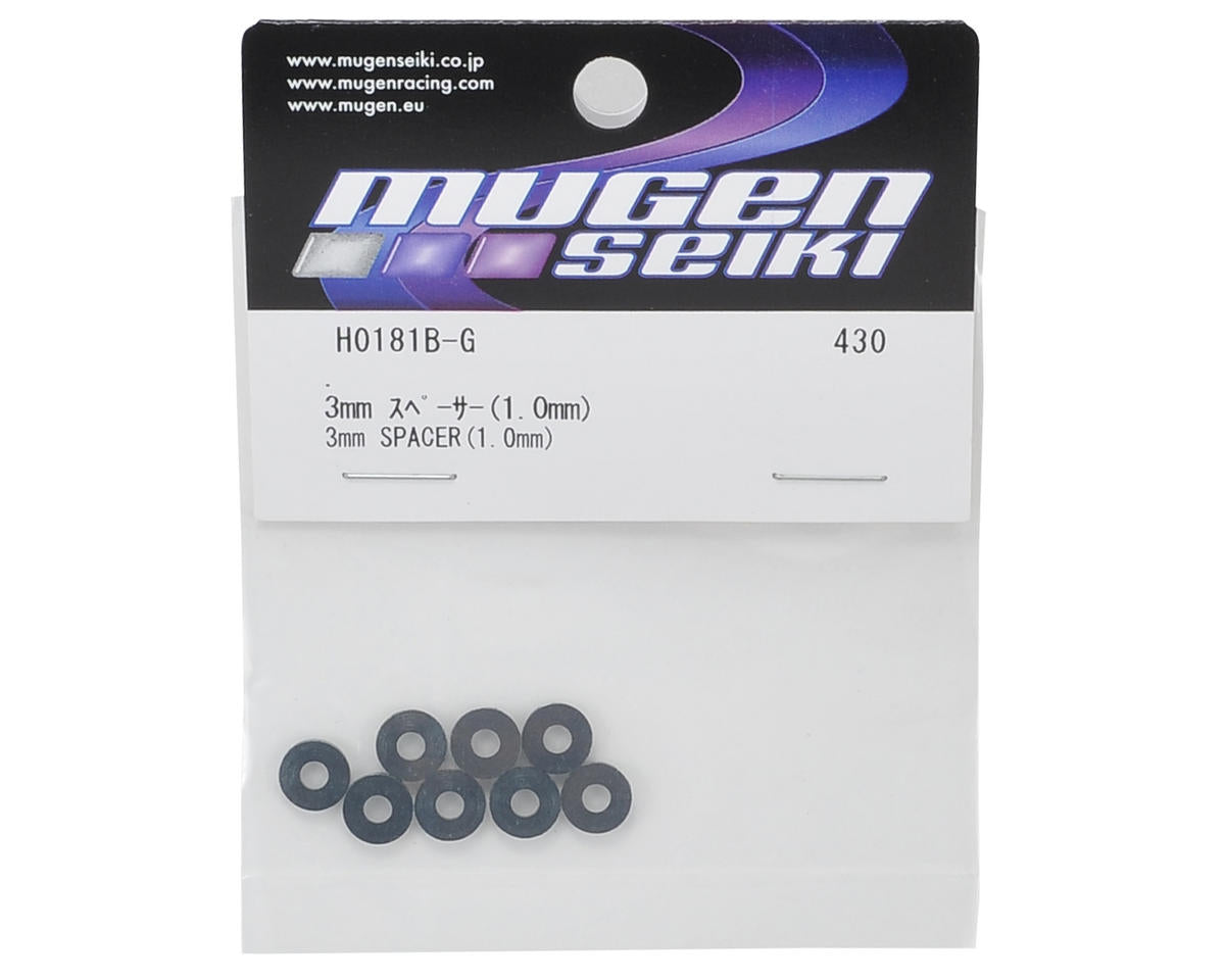 Mugen Seiki 3x8x1mm Aluminum Roll Center Spacer (8)