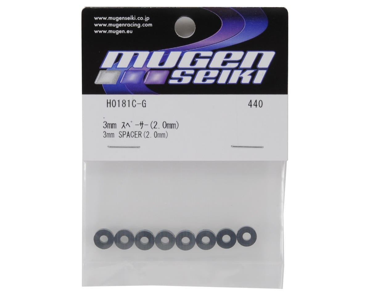 Mugen Seiki 3x8x2mm Aluminum Roll Center Spacer (8)