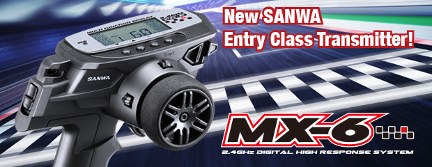 Sanwa MX-6 FH-E 3-Channel 2.4GHz Radio System w/RX-391W 3-Channel Receiver - RACERC