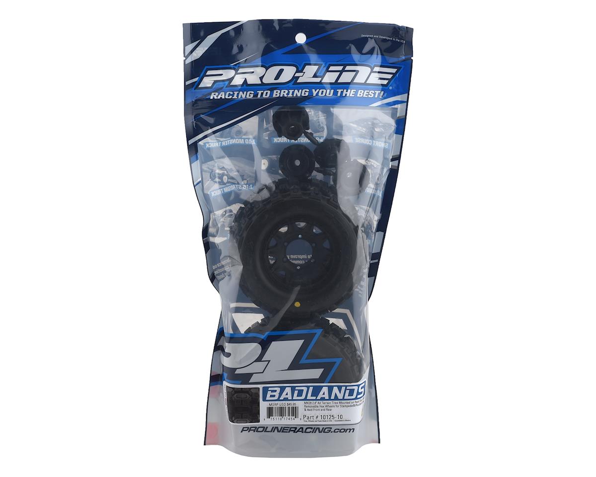 Pro-Line Badlands MX28 2.8" Pre-Mounted Tires w/Raid 6x30 Wheels (2) (M2) (Black) w/Removable Hex