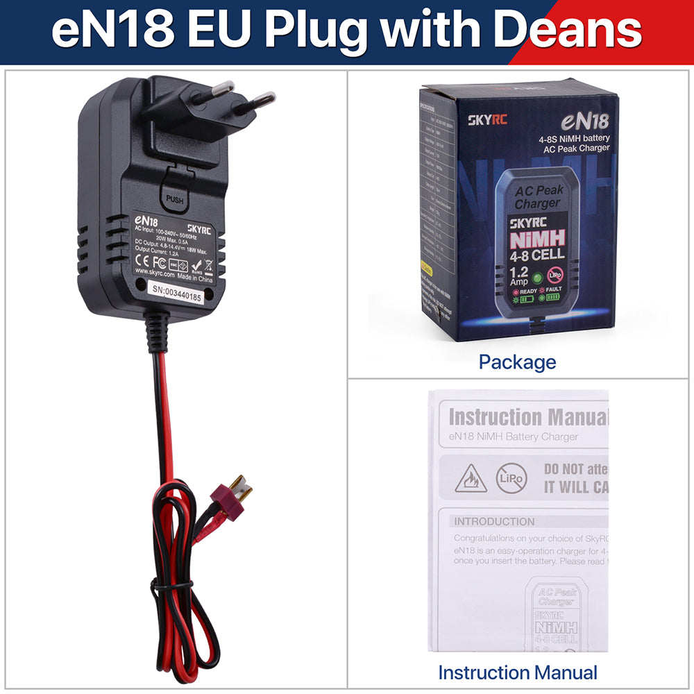SkyRC eN18 NiMH Peak Charger 4–8 Cells 1.2A (AC) για RC Μπαταρίες
