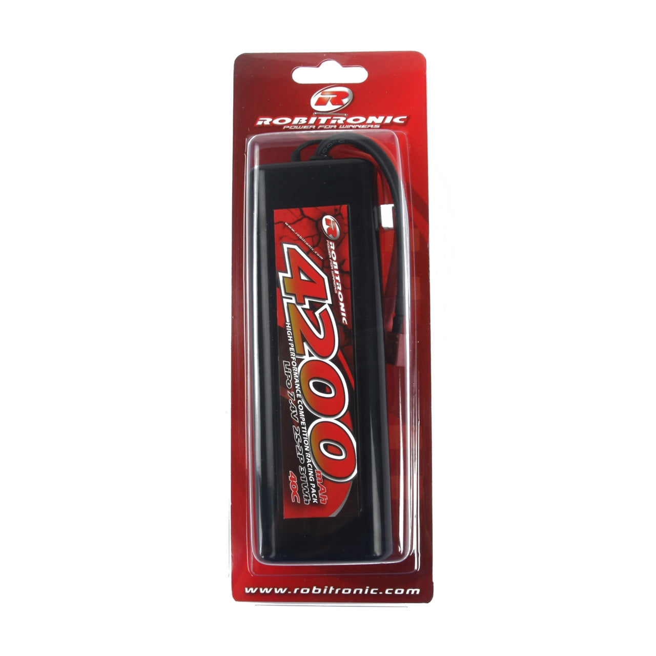Robitronic LiPo Battery 4200mAh 2S 40C T-Plug Stick Pack
