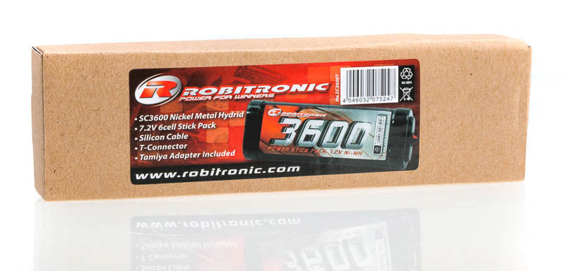 NiMH Battery 3600mAh 7,2V Stick Pack T-Plug & Tamiya - RACERC