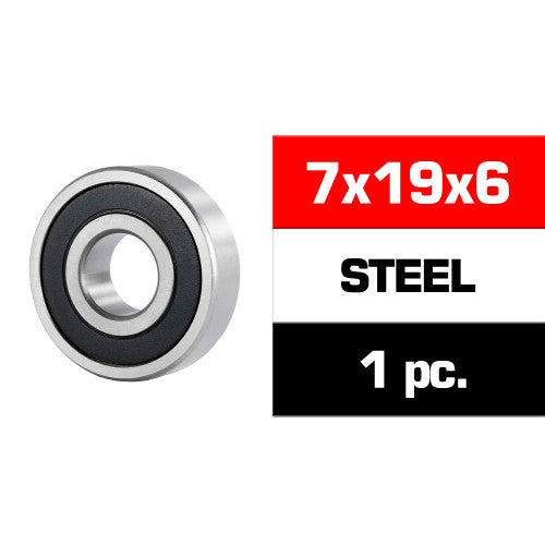 7X19X6MM STEEL "HS" RUBBER SEALED FRONT ENGINE BEARING (UR, NOVA,OS) (1PC)