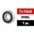 7X19X6MM STEEL "HS" RUBBER SEALED FRONT ENGINE BEARING (UR, NOVA,OS) (1PC)