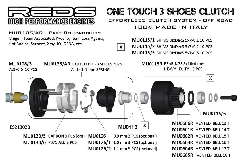 REDS Racing 7x9x0.3mm DixDexS Clutch Shim (10) - RACERC