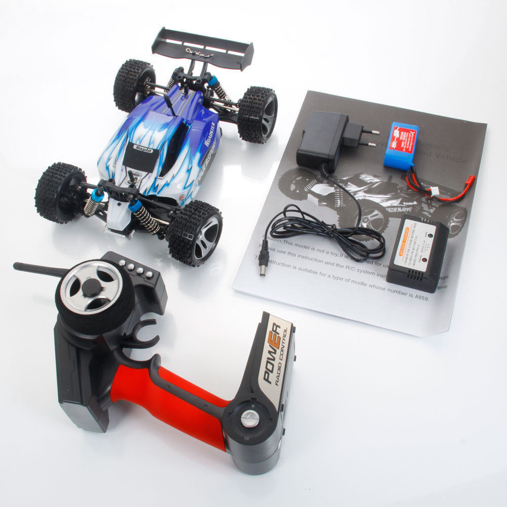 Wltoys A959 Vortex 1/18 2.4G 4WD Electric RC Car Off-Road Independent Suspension Buggy RTR - RACERC