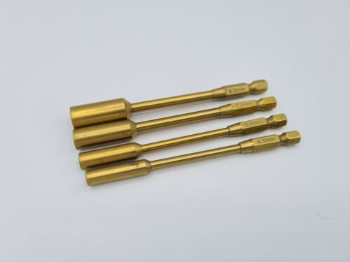 PROTONRC Titanium Nut Driver Tips 4pcs (6.35mm/1/4)BOX 4.0/5.5/7.0/8.0mm L=100mm 4pcs/set