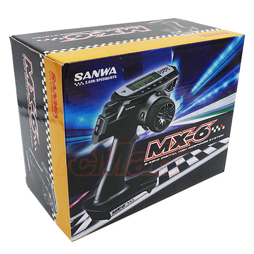 Sanwa MX-6 FH-E 3-Channel 2.4GHz Radio System w/RX-391W 3-Channel Receiver - RACERC