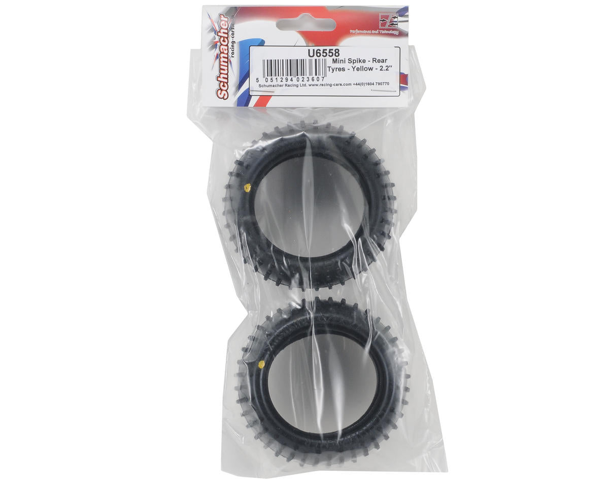 Schumacher U6558 - Mini Spike 2; Rear Tyres - Yellow (pr) - RACERC