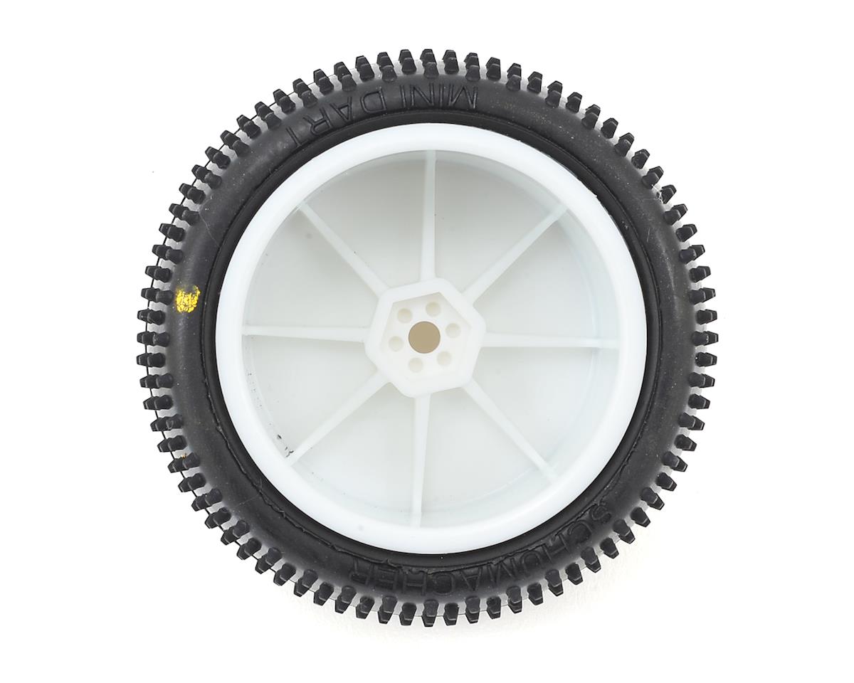 Schumacher "Mini Dart" 2.2" Rear Buggy Pre-Mounted Carpet Tires (2) (Yellow) w/12mm Hex - RACERC